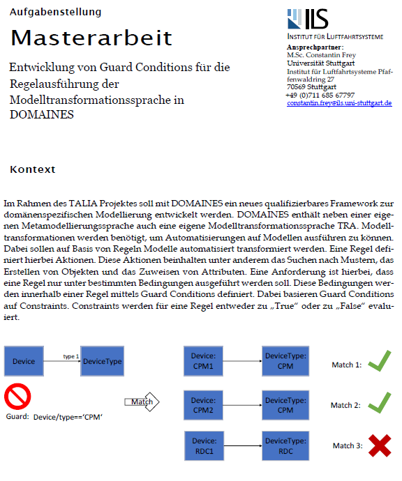 Development of guard conditions for rule execution of the model transformation language in DOMAINES