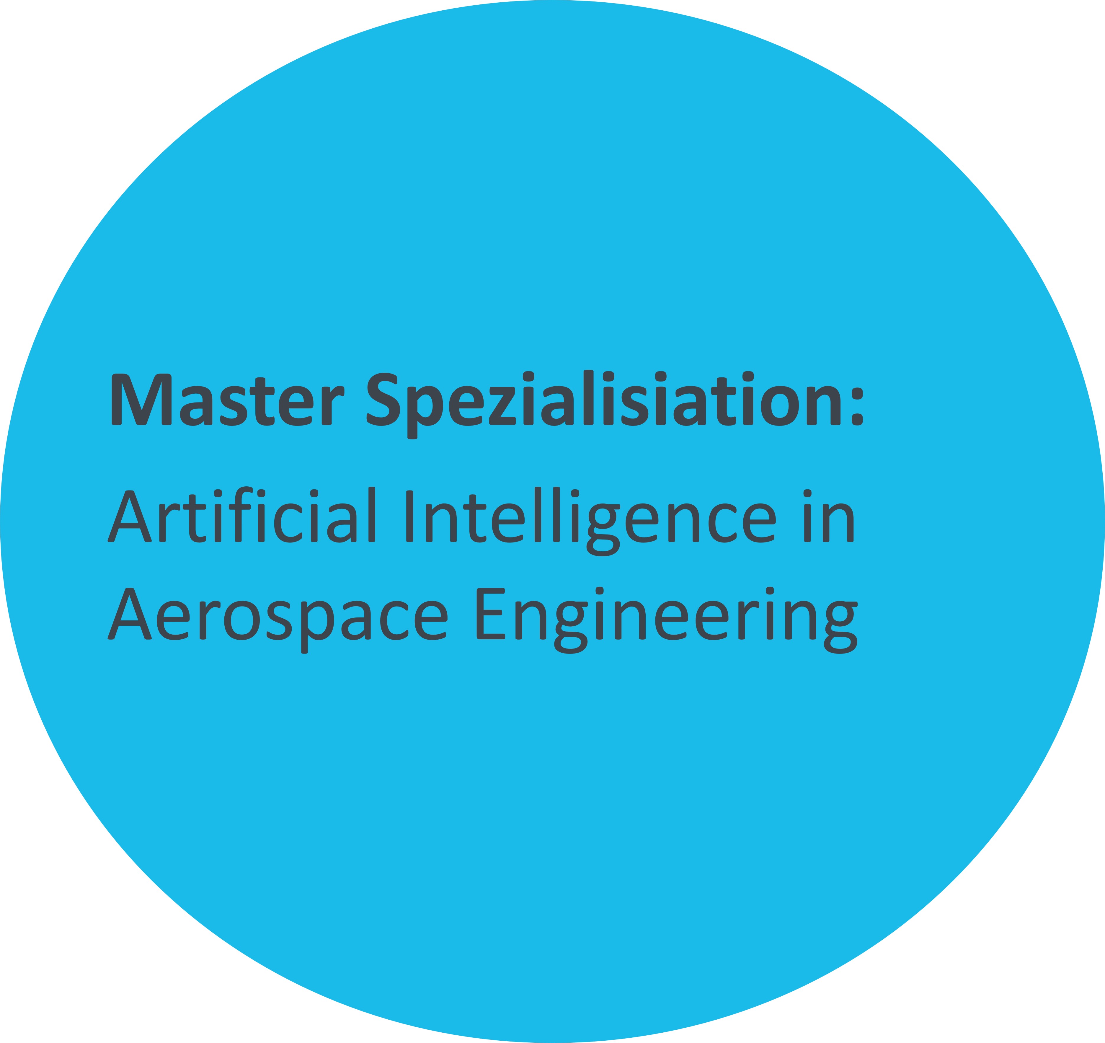 Blue circle with writing: Master Specialization